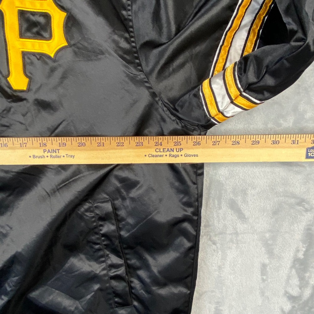 Starter Pittsburgh Pirates Nylon Bomber Jacket Men's XL Black Yellow P Logo - Picture 7 of 13